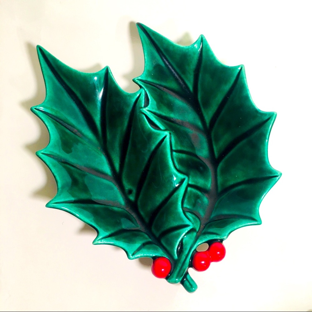 Vintage Atlantic Mold Holly Dish